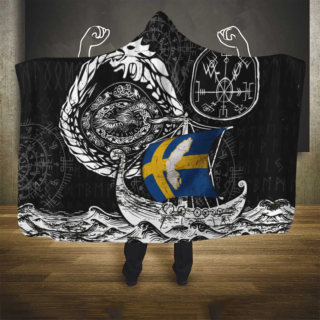 Viking Sweden Hooded Blanket Swedish Viking Ship
