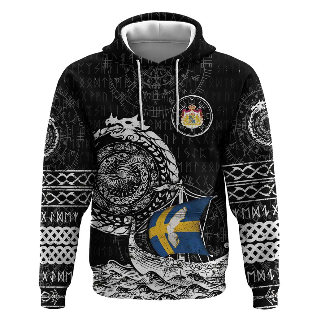 Personalized Viking Sweden Hoodie Swedish Viking Ship