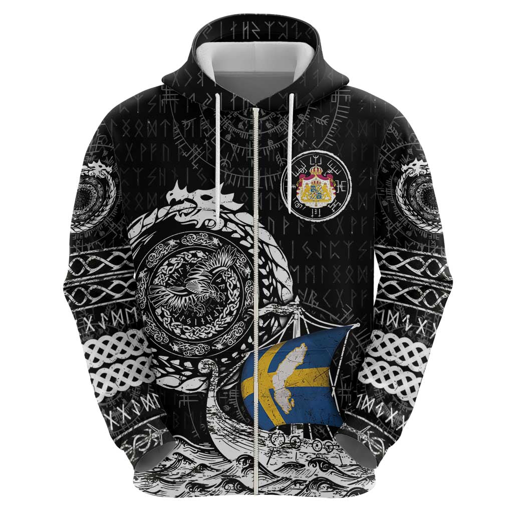 Personalized Viking Sweden Hoodie Swedish Viking Ship