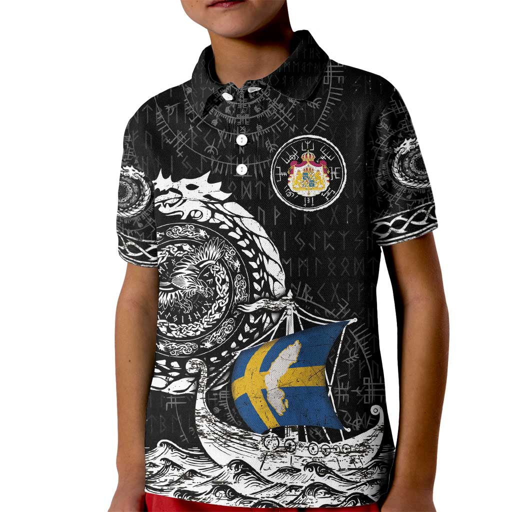 Personalized Viking Sweden Kid Polo Shirt Swedish Viking Ship