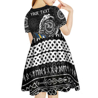 Personalized Viking Sweden Kid Short Sleeve Dress Swedish Viking Ship