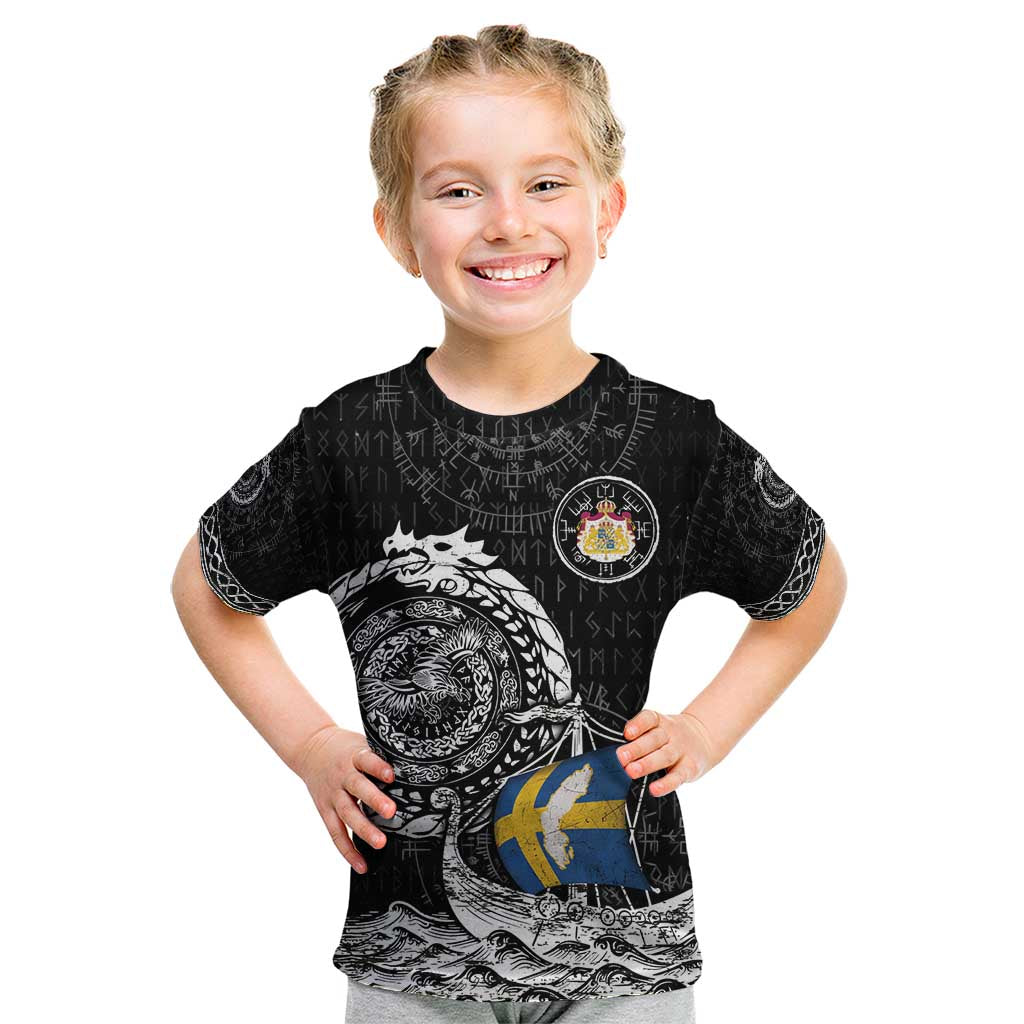 Personalized Viking Sweden Kid T Shirt Swedish Viking Ship