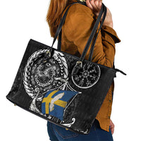 Viking Sweden Leather Tote Bag Swedish Viking Ship