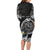 Personalized Viking Sweden Long Sleeve Bodycon Dress Swedish Viking Ship