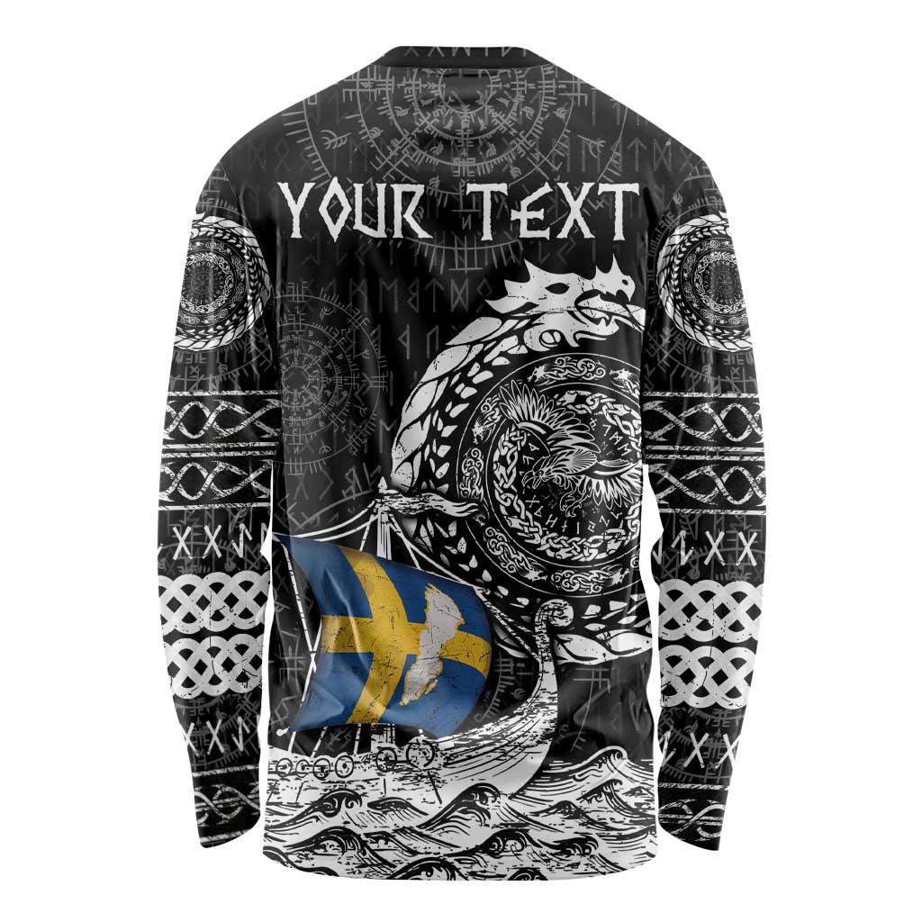 Personalized Viking Sweden Long Sleeve Shirt Swedish Viking Ship