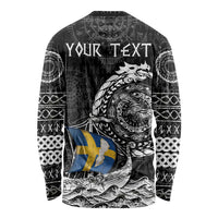 Personalized Viking Sweden Long Sleeve Shirt Swedish Viking Ship