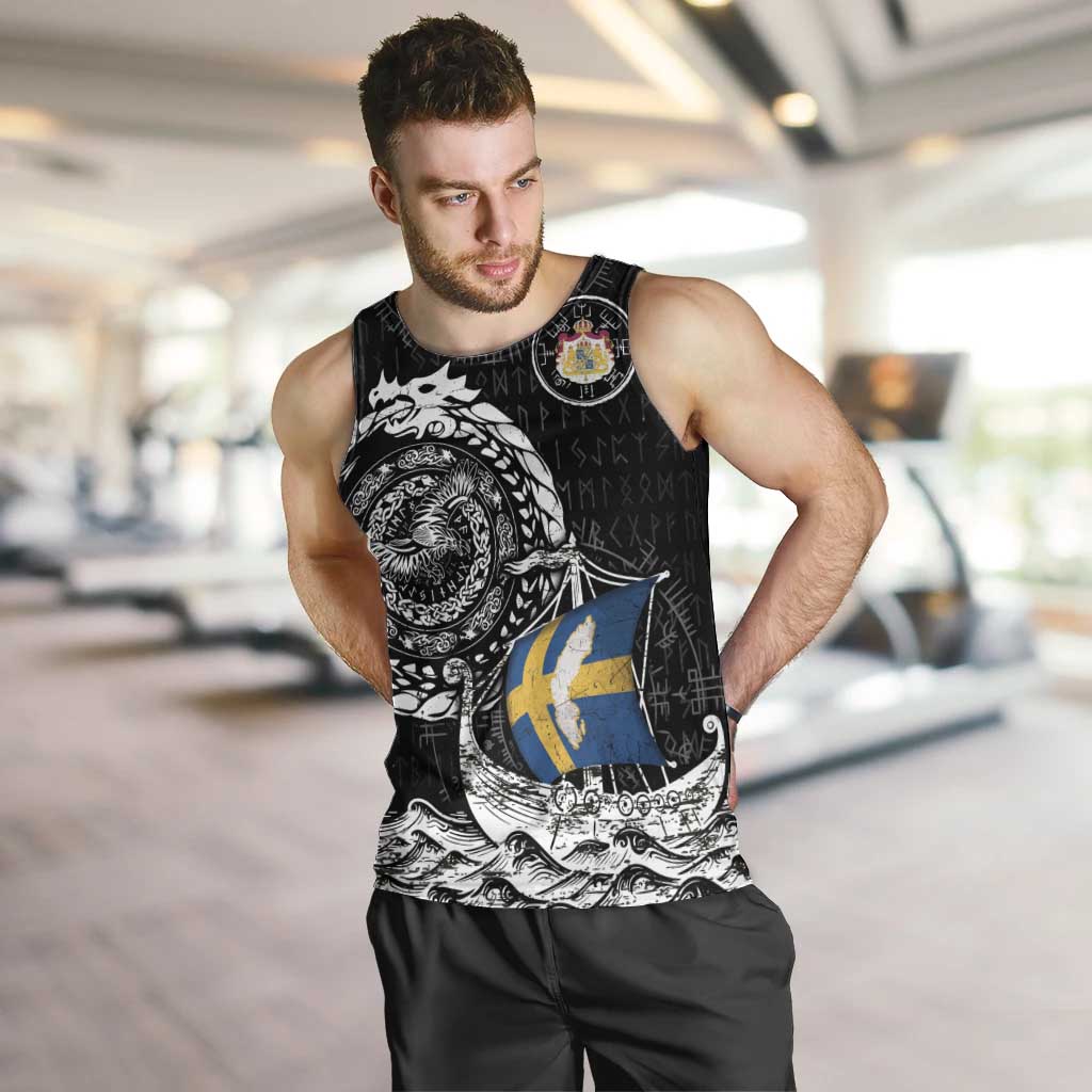 Personalized Viking Sweden Men Tank Top Swedish Viking Ship