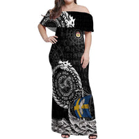 Personalized Viking Sweden Off Shoulder Maxi Dress Swedish Viking Ship