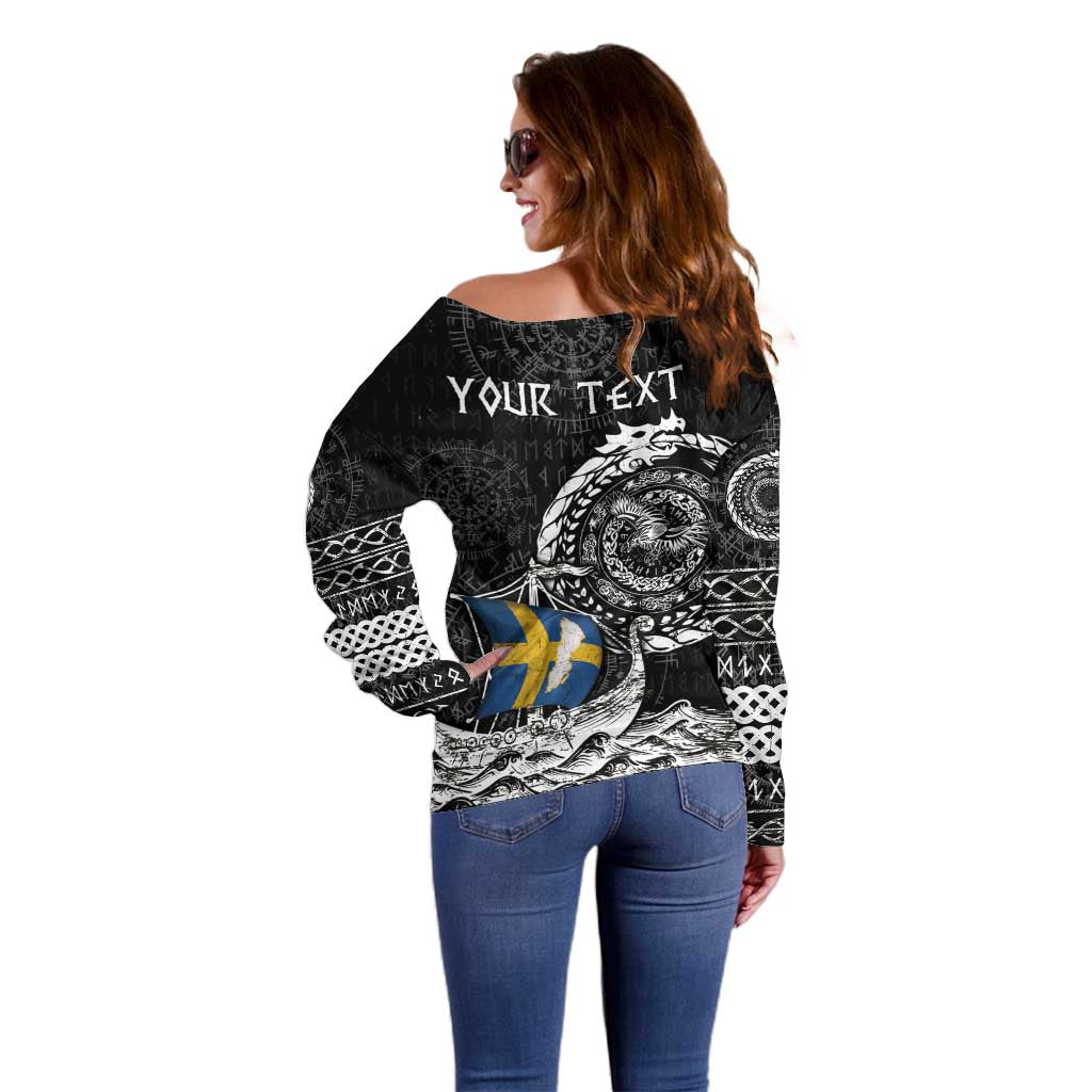 Personalized Viking Sweden Off Shoulder Sweater Swedish Viking Ship