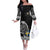 Personalized Viking Sweden Off The Shoulder Long Sleeve Dress Swedish Viking Ship