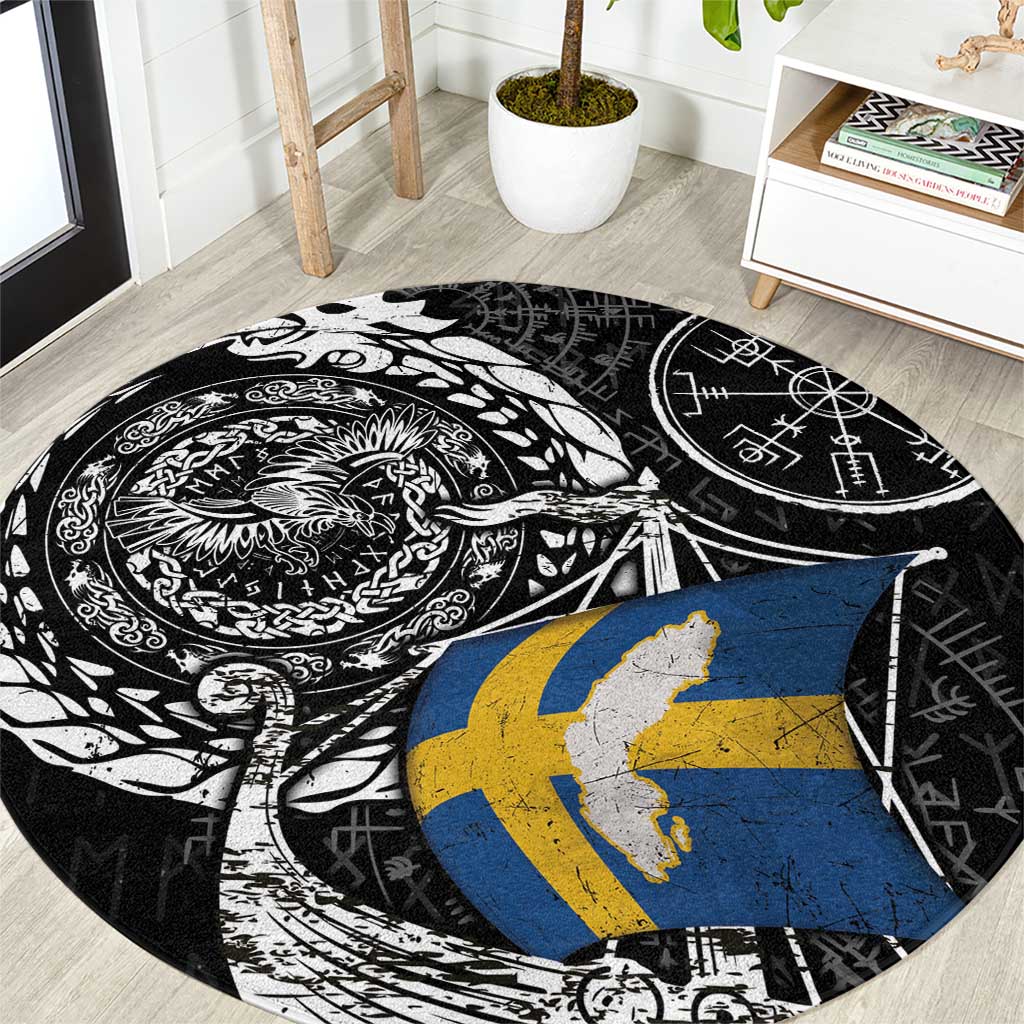 Viking Sweden Round Carpet Swedish Viking Ship