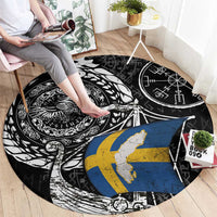 Viking Sweden Round Carpet Swedish Viking Ship