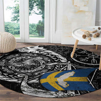 Viking Sweden Round Carpet Swedish Viking Ship