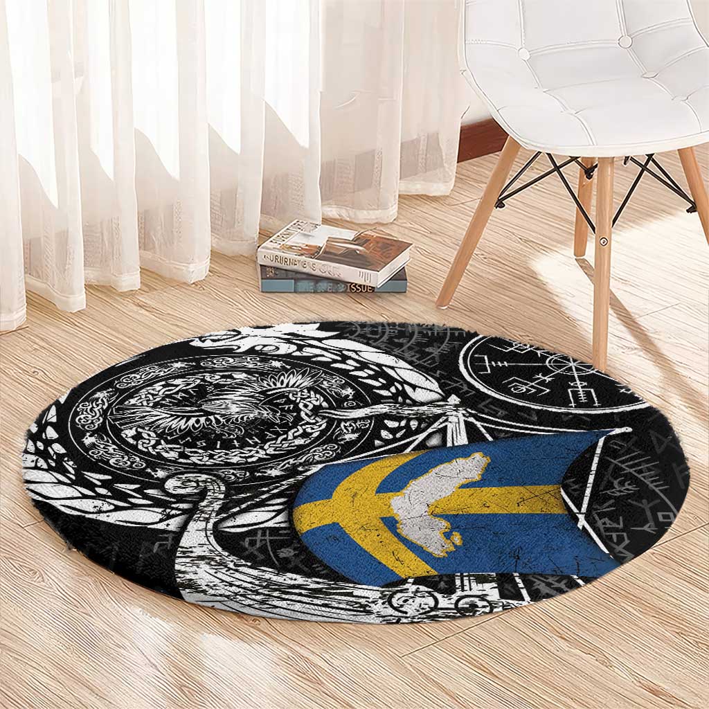 Viking Sweden Round Carpet Swedish Viking Ship
