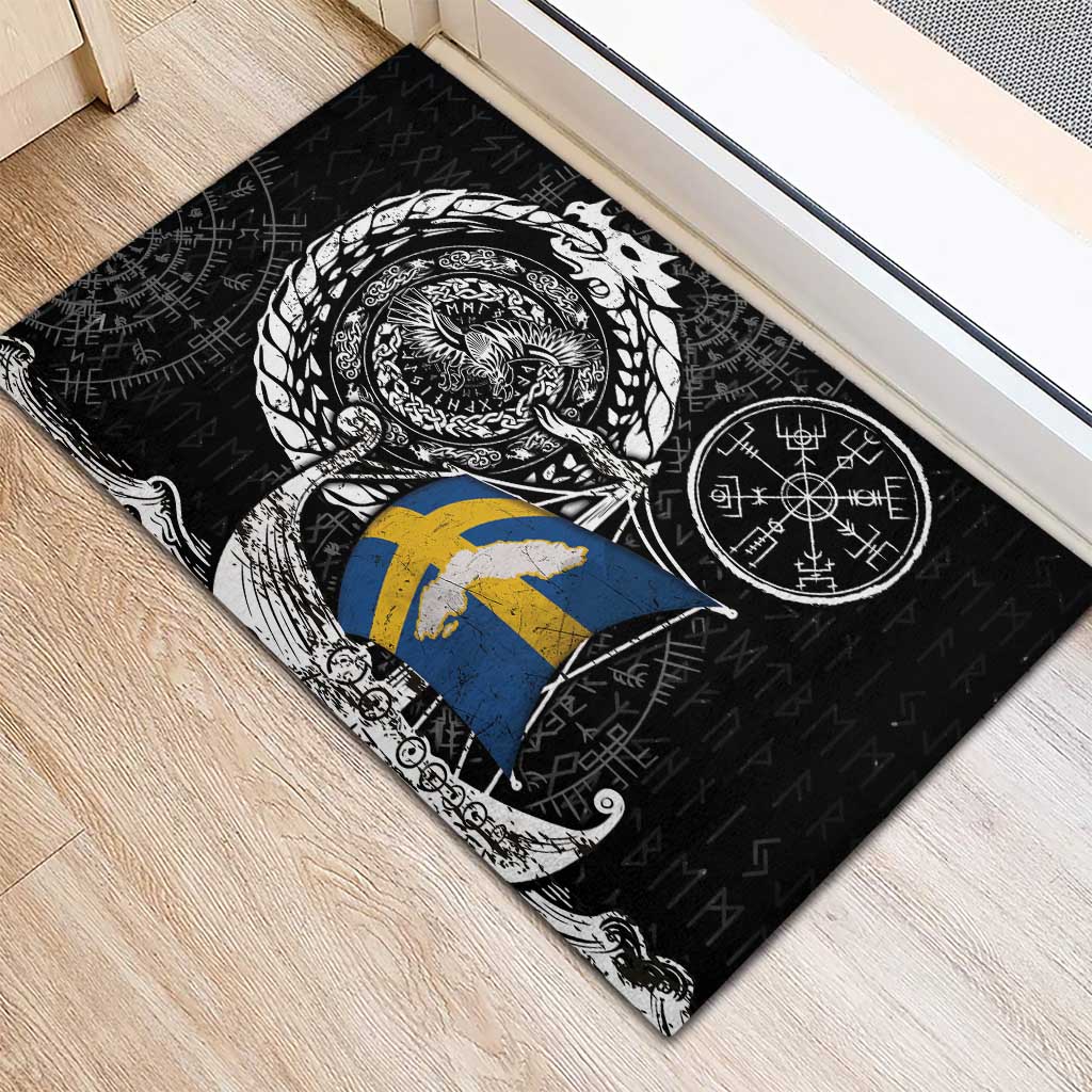 Viking Sweden Rubber Doormat Swedish Viking Ship