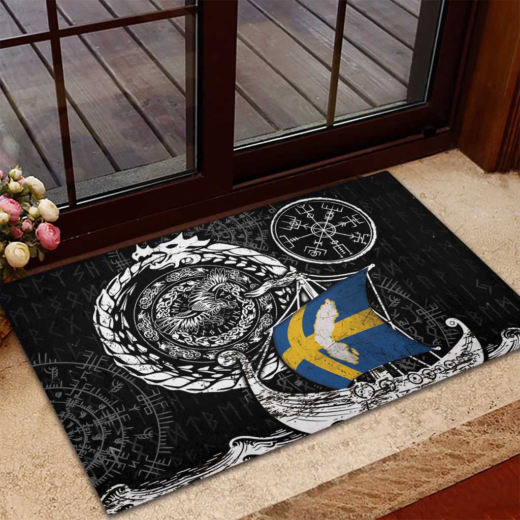 Viking Sweden Rubber Doormat Swedish Viking Ship