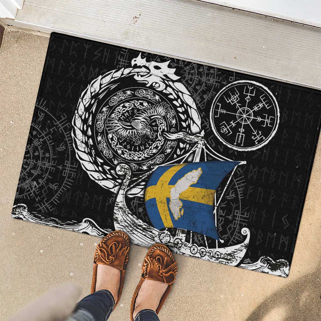 Viking Sweden Rubber Doormat Swedish Viking Ship