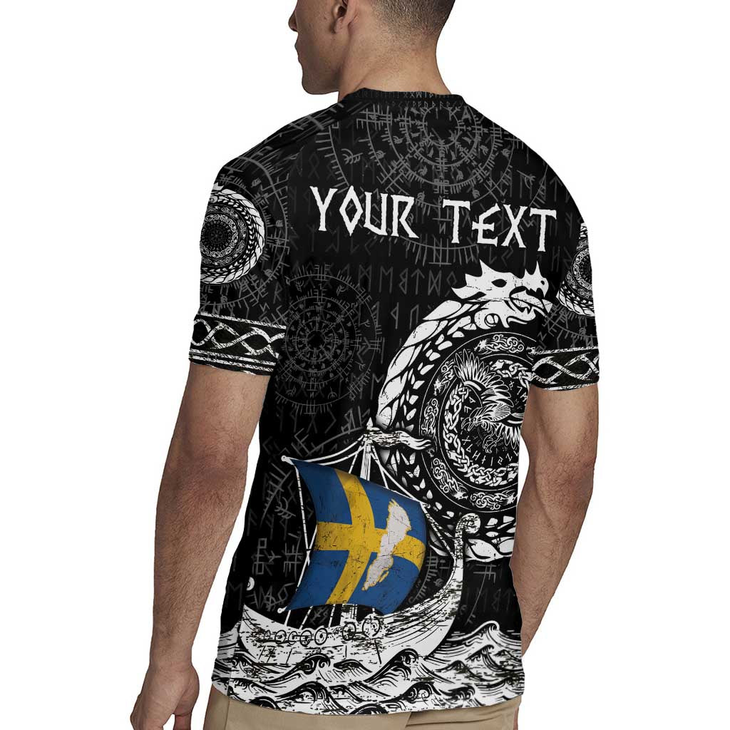 Personalized Viking Sweden Rugby Jersey Swedish Viking Ship