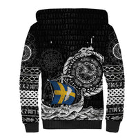 Personalized Viking Sweden Sherpa Hoodie Swedish Viking Ship