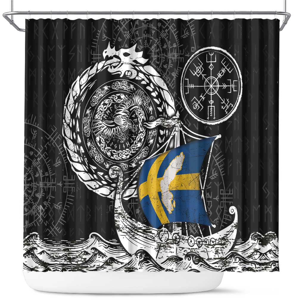 Viking Sweden Shower Curtain Swedish Viking Ship
