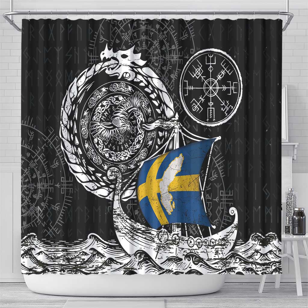 Viking Sweden Shower Curtain Swedish Viking Ship