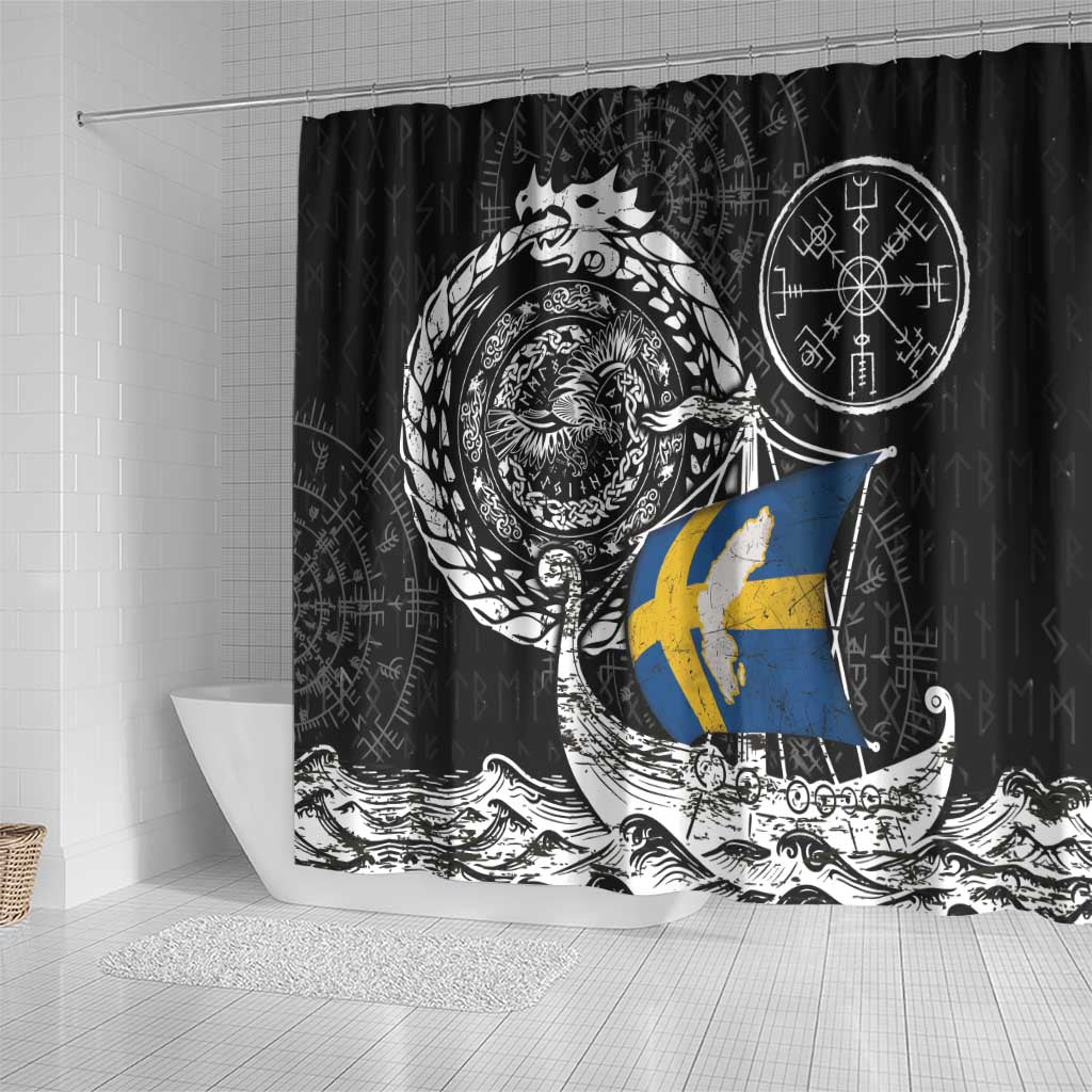 Viking Sweden Shower Curtain Swedish Viking Ship