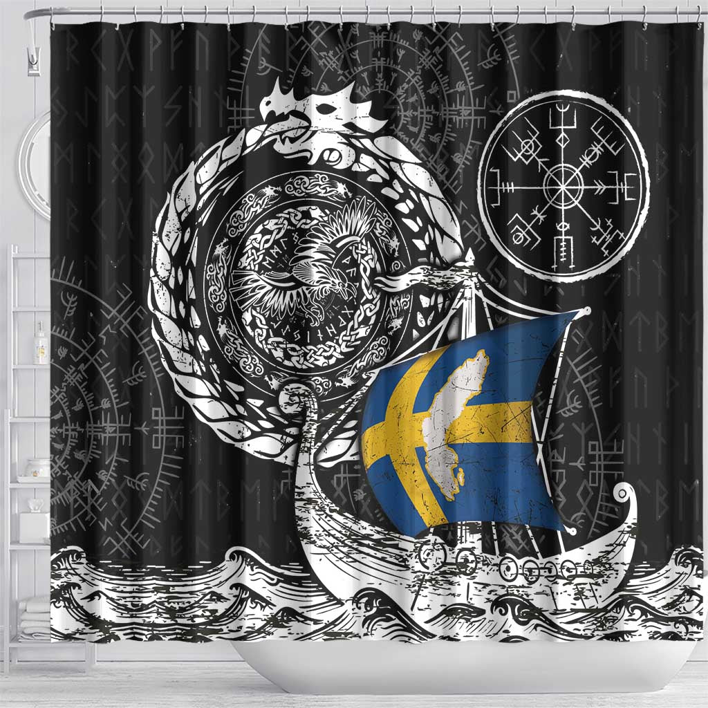 Viking Sweden Shower Curtain Swedish Viking Ship