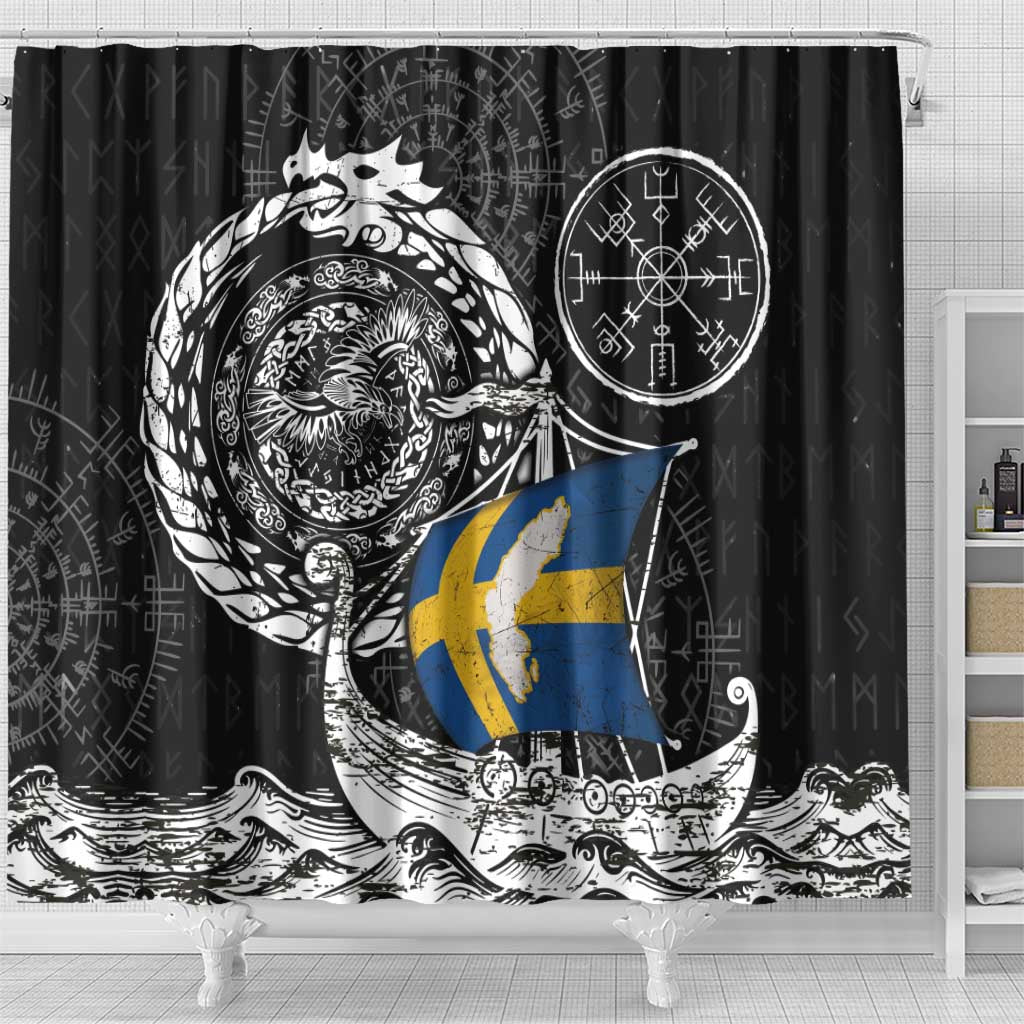 Viking Sweden Shower Curtain Swedish Viking Ship