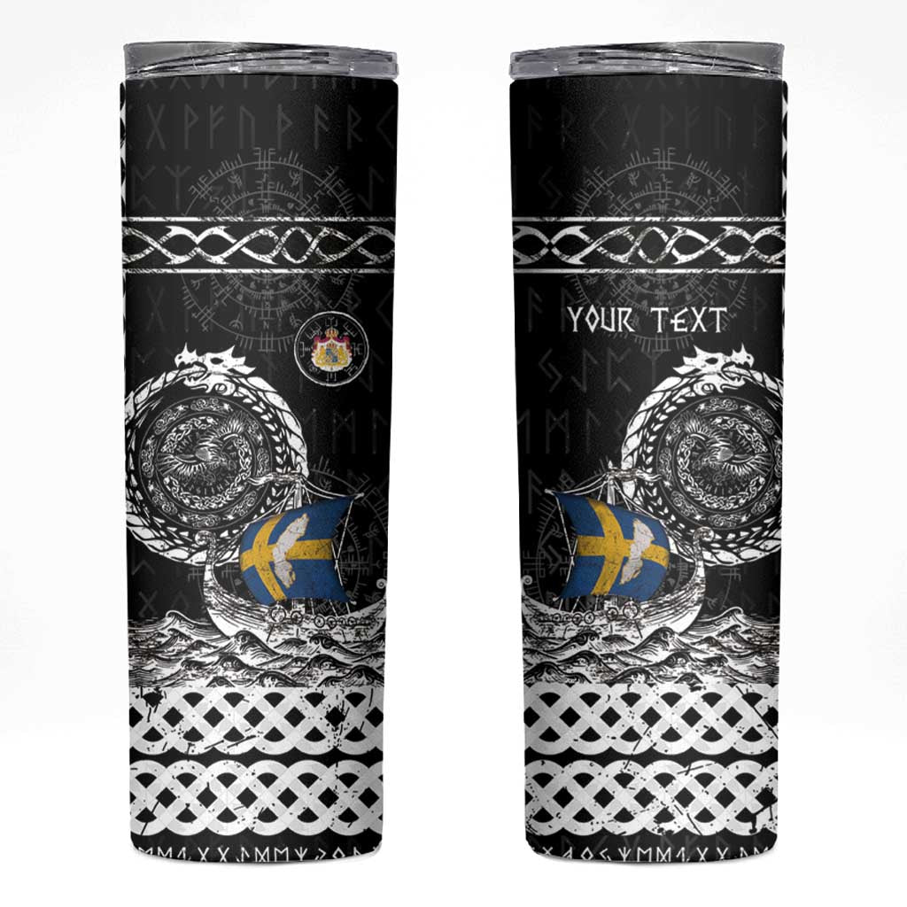Personalized Viking Sweden Skinny Tumbler Swedish Viking Ship
