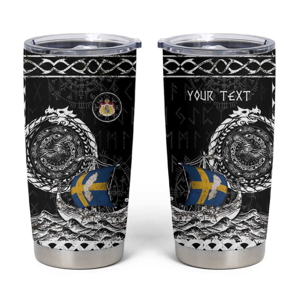 Personalized Viking Sweden Tumbler Cup Swedish Viking Ship