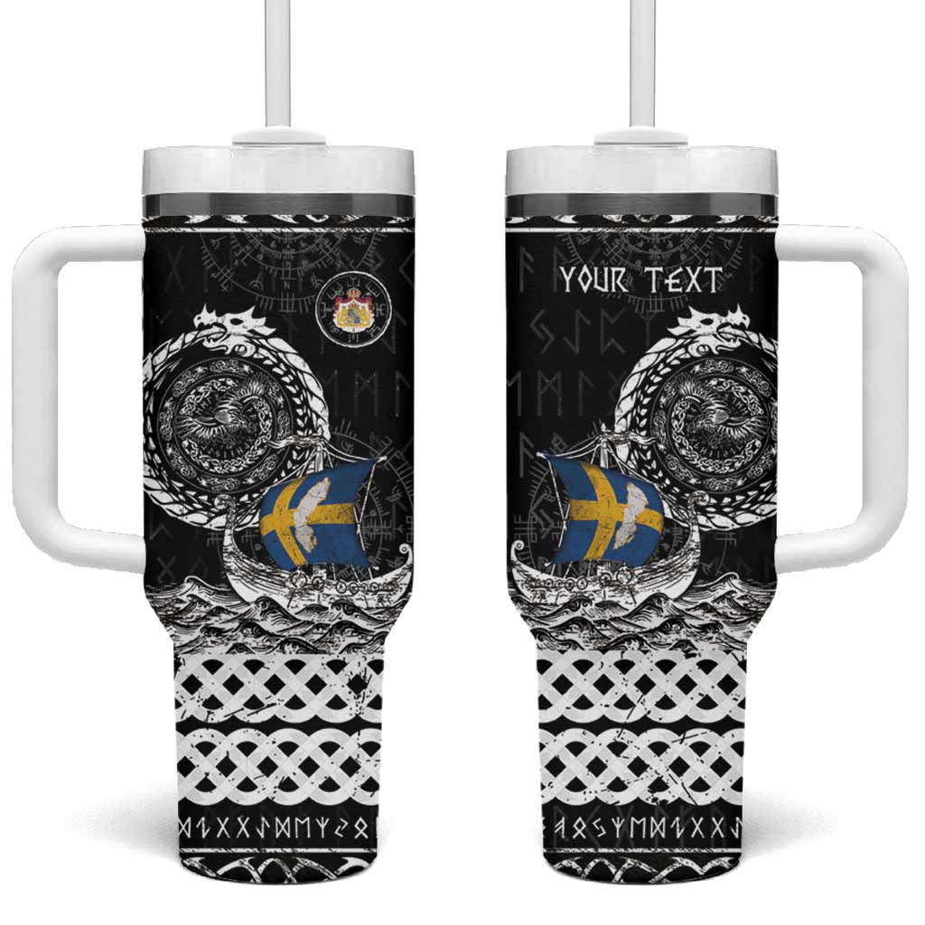 Personalized Viking Sweden Tumbler With Handle Swedish Viking Ship