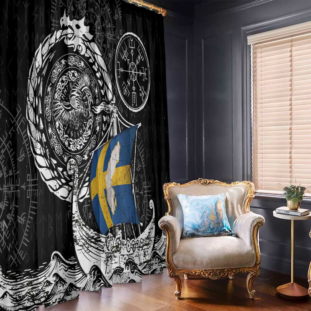 Viking Sweden Window Curtain Swedish Viking Ship