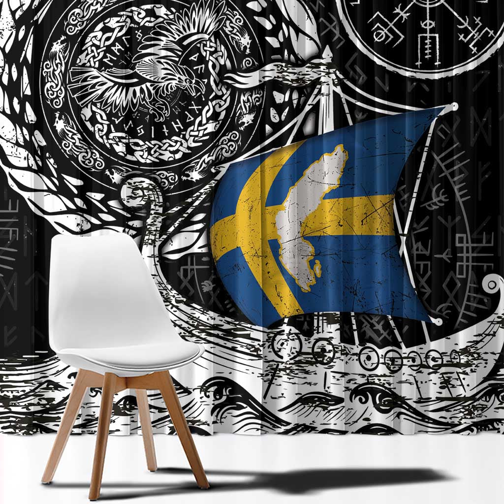 Viking Sweden Window Curtain Swedish Viking Ship