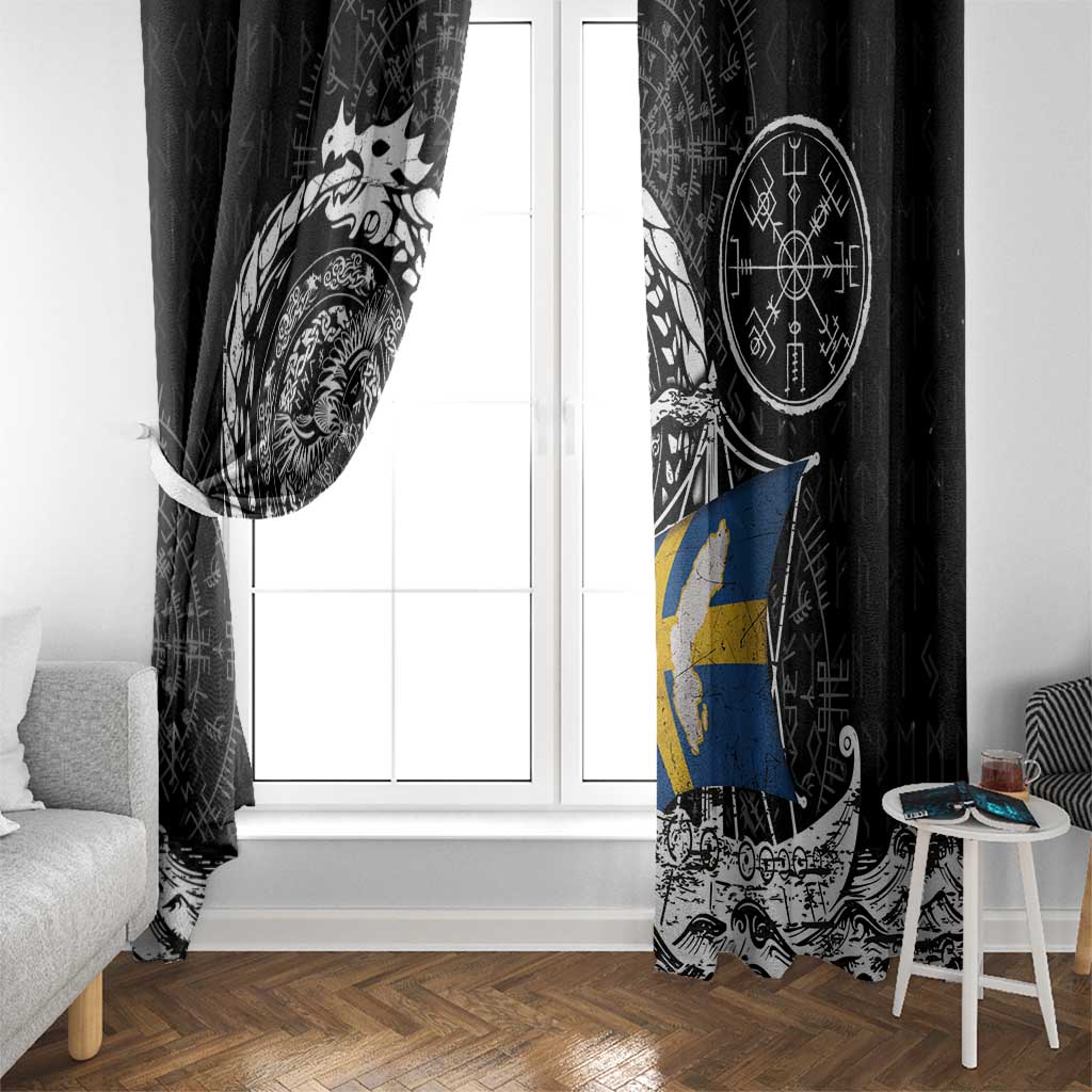 Viking Sweden Window Curtain Swedish Viking Ship