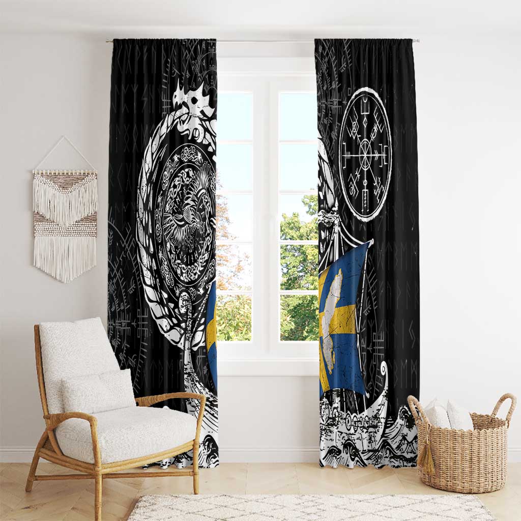 Viking Sweden Window Curtain Swedish Viking Ship