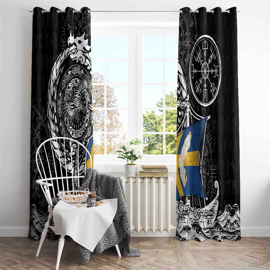 Viking Sweden Window Curtain Swedish Viking Ship