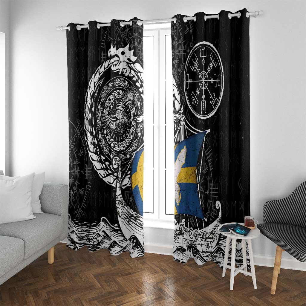 Viking Sweden Window Curtain Swedish Viking Ship