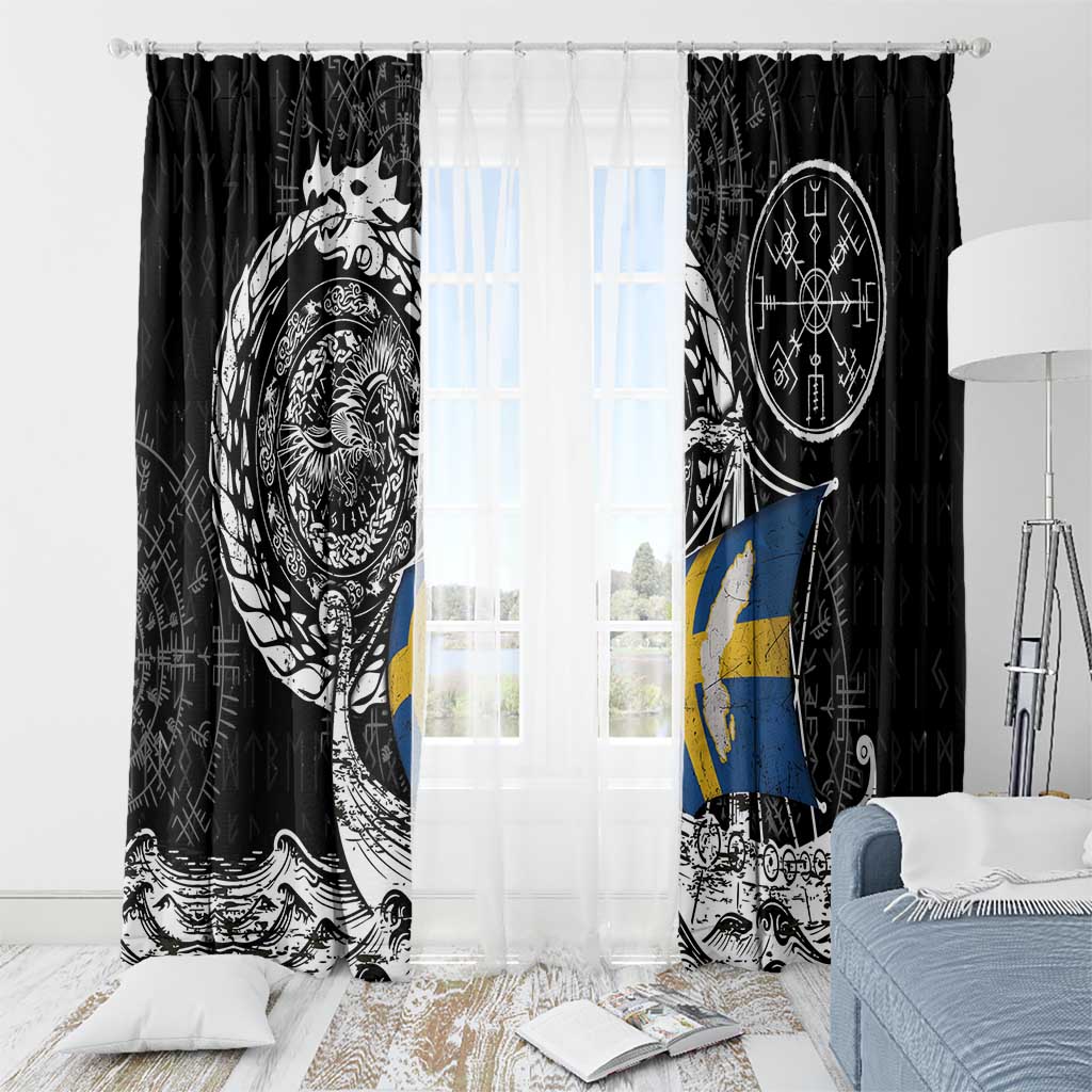 Viking Sweden Window Curtain Swedish Viking Ship