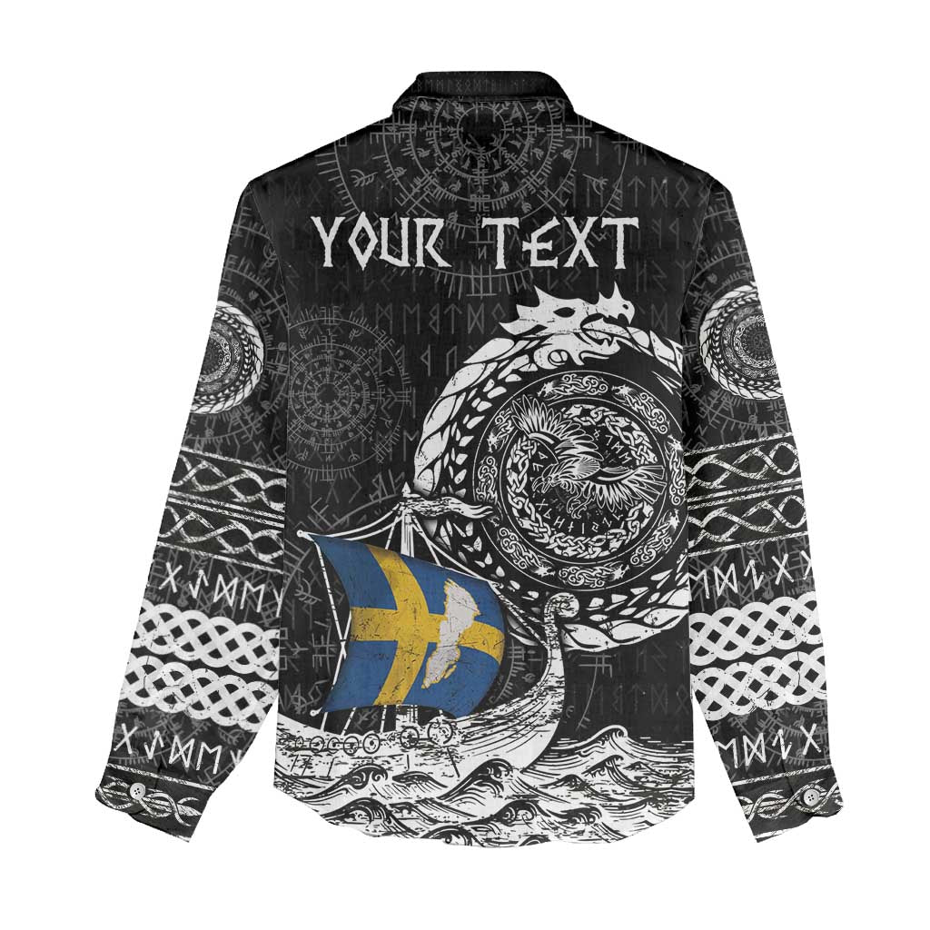 Personalized Viking Sweden Women Casual Shirt Swedish Viking Ship