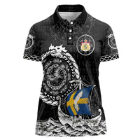 Personalized Viking Sweden Women Polo Shirt Swedish Viking Ship
