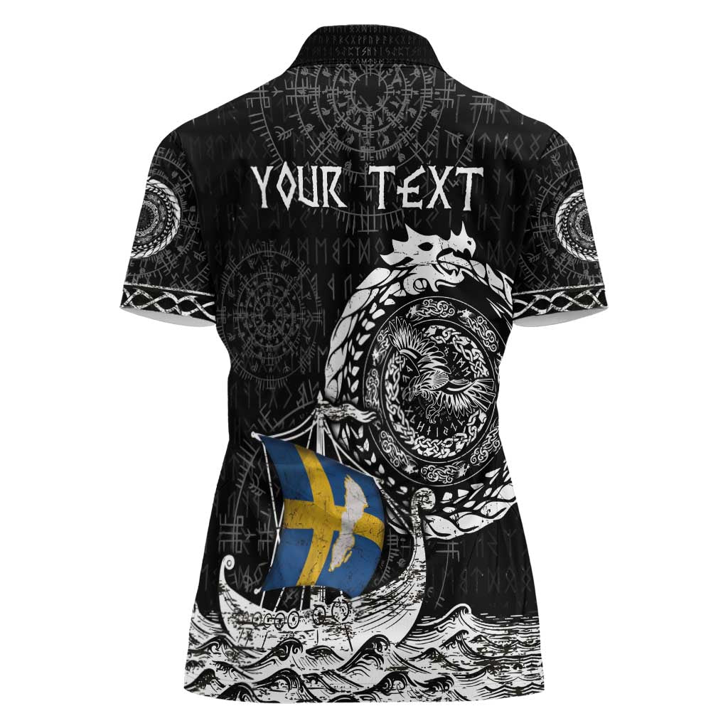 Personalized Viking Sweden Women Polo Shirt Swedish Viking Ship