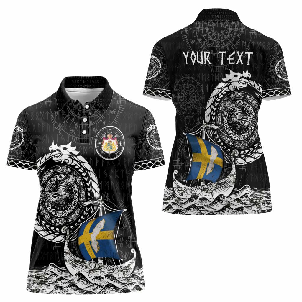 Personalized Viking Sweden Women Polo Shirt Swedish Viking Ship