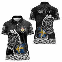 Personalized Viking Sweden Women Polo Shirt Swedish Viking Ship