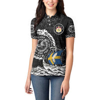 Personalized Viking Sweden Women Polo Shirt Swedish Viking Ship