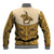 Cowboy Baseball Jacket Horse Riding Retro Western Yoke Beige - Wonder Print Shop