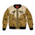 Cowboy Bomber Jacket Horse Riding Retro Western Yoke Beige - Wonder Print Shop