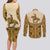 Cowboy Couples Matching Long Sleeve Bodycon Dress and Long Sleeve Button Shirt Horse Riding Retro Western Yoke Beige - Wonder Print Shop