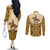 Cowboy Couples Matching Off The Shoulder Long Sleeve Dress and Long Sleeve Button Shirt Horse Riding Retro Western Yoke Beige - Wonder Print Shop