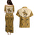 Cowboy Couples Matching Puletasi and Hawaiian Shirt Horse Riding Retro Western Yoke Beige - Wonder Print Shop