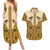 Cowboy Couples Matching Summer Maxi Dress and Hawaiian Shirt Horse Riding Retro Western Yoke Beige - Wonder Print Shop